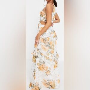 ASOS floral open back maxi dress size 4, NWT